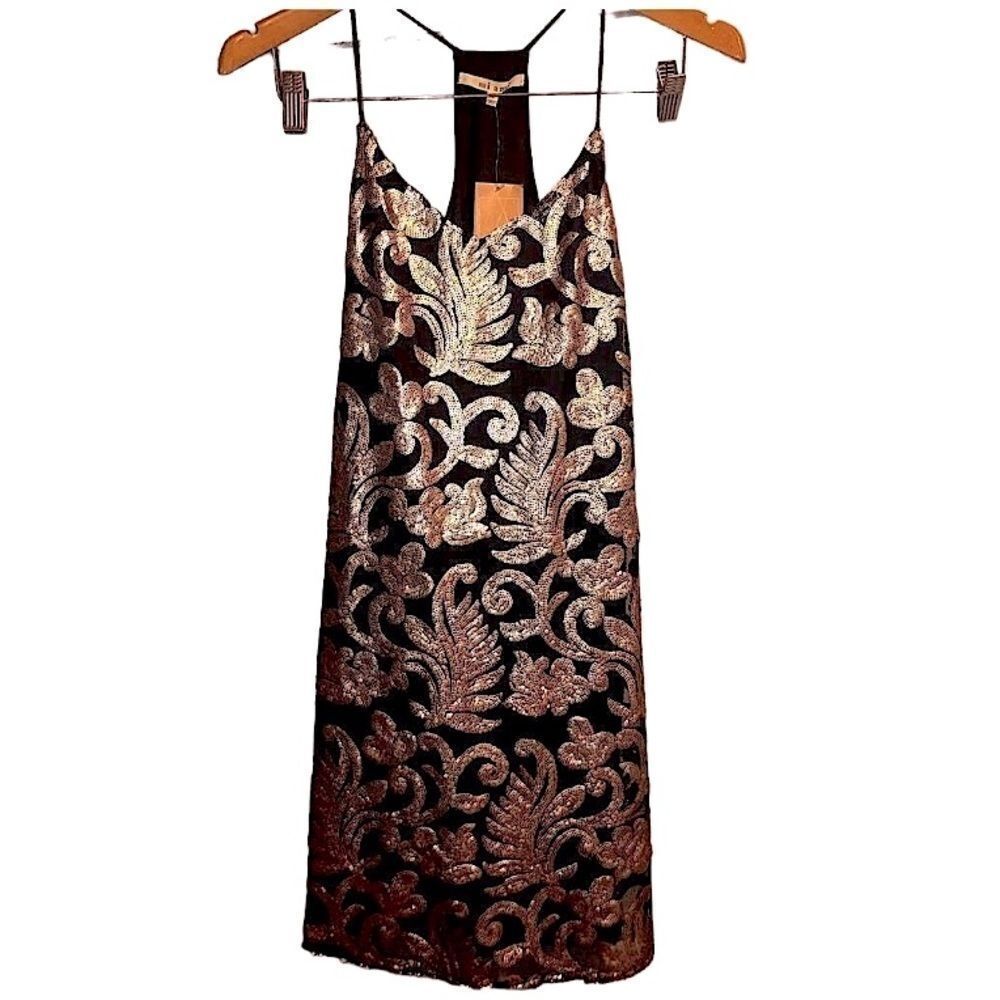 Francescas Miami black and gold dress size small🖤💛NWT